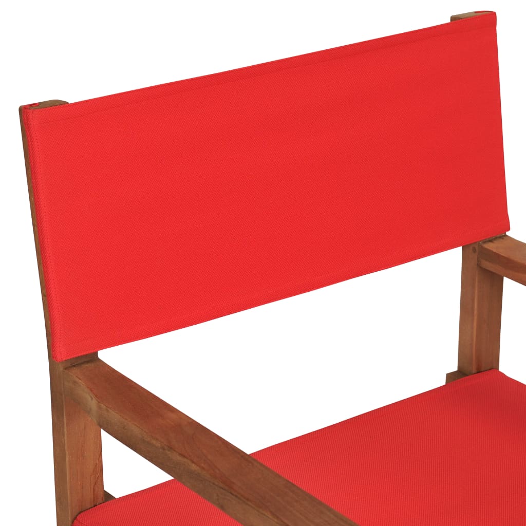 Director's Chairs 2 pcs Solid Teak Wood Red