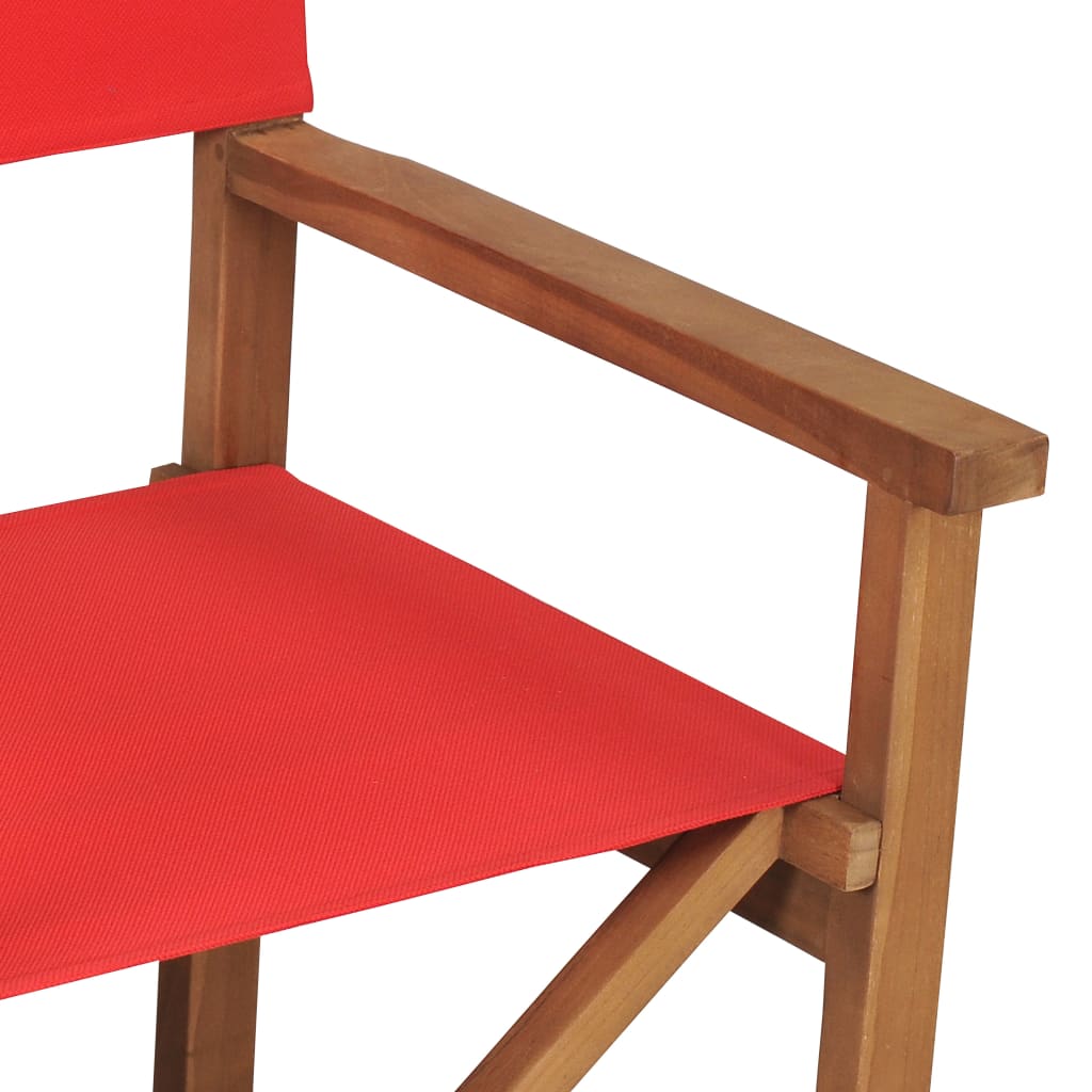 Director's Chairs 2 pcs Solid Teak Wood Red