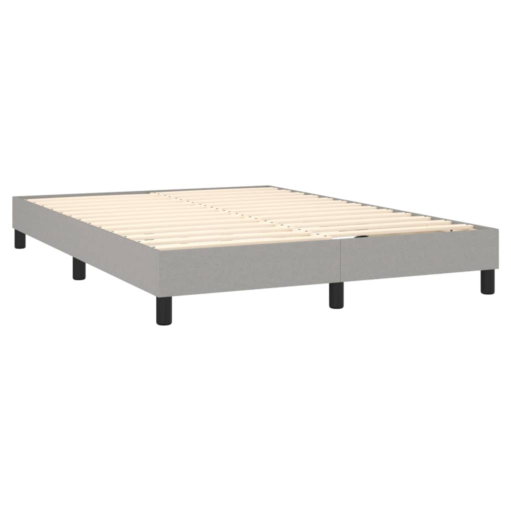 Box Spring Bed Frame Light Gray 59.8"x79.9" Queen Fabric