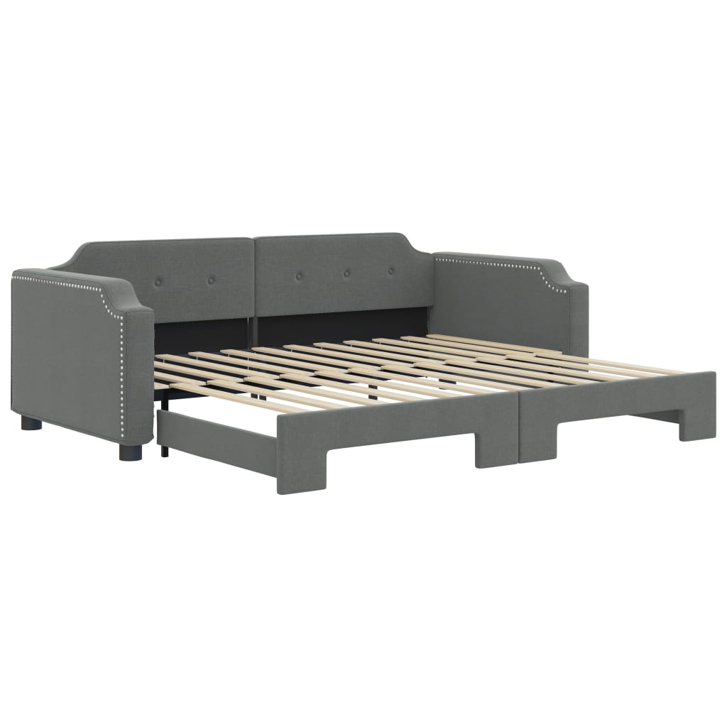 Daybed with Trundle Dark Gray 39.4"x74.8" Fabric