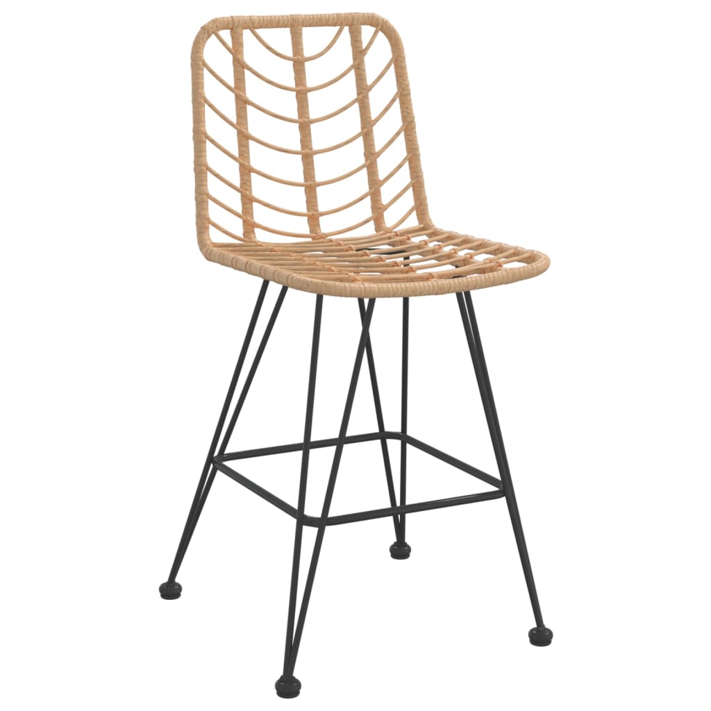 Bar Stools 2 pcs 17.7"x22"x40.7" PE Rattan and Steel