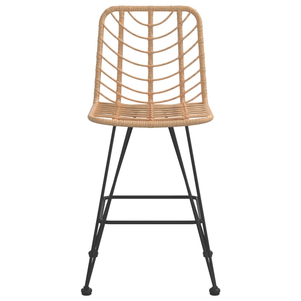 Bar Stools 2 pcs 17.7"x22"x40.7" PE Rattan and Steel