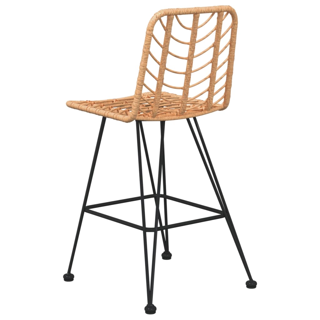 Bar Stools 2 pcs 17.7"x22"x40.7" PE Rattan and Steel