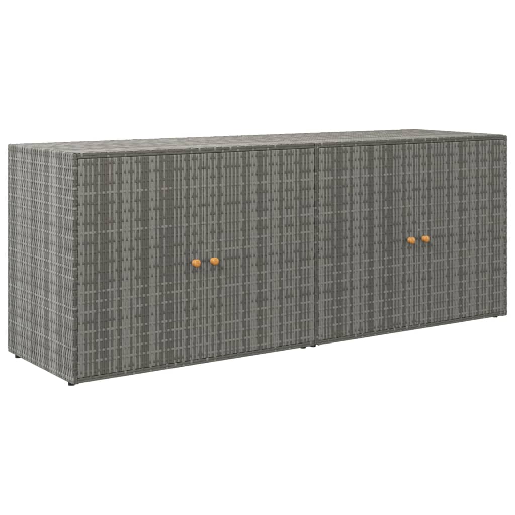 Garden Storage Cabinet Gray 78"x21.9"x31.5" Poly Rattan