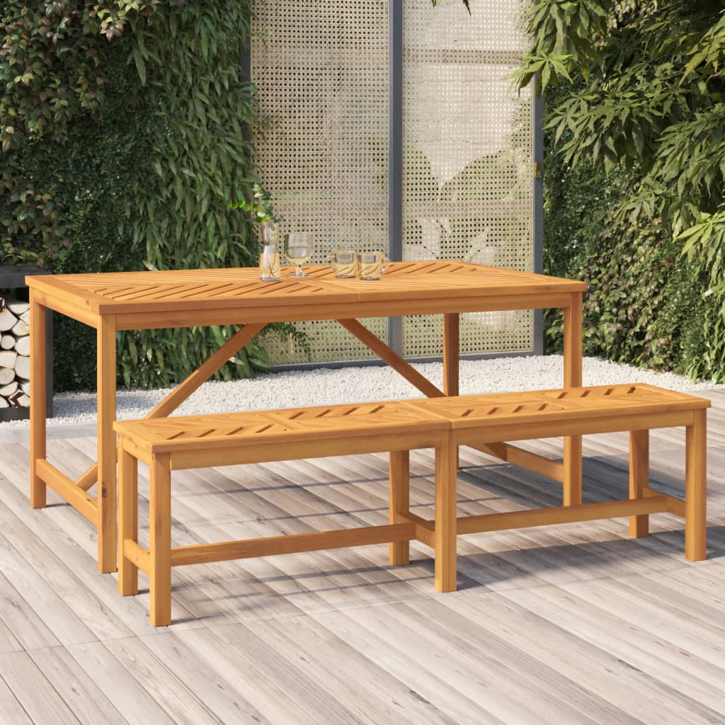 Patio Dining Table 59.1"x35.4"x29.1" Solid Wood Acacia