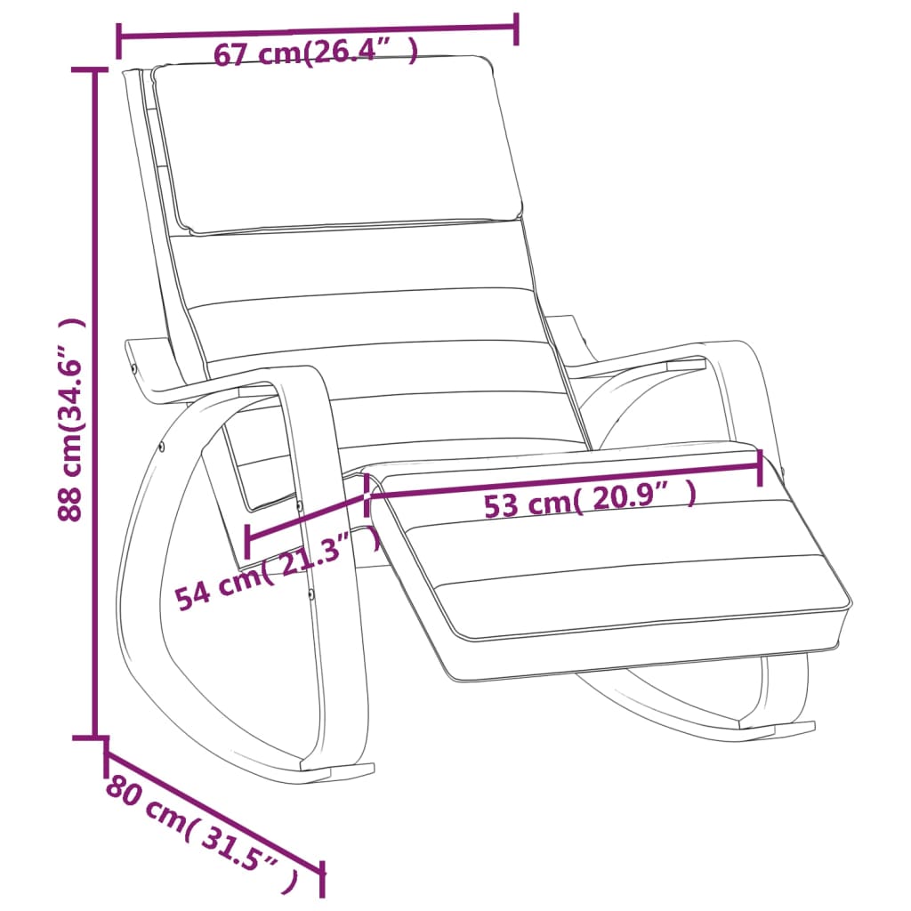 Rocking Chair Black Fabric