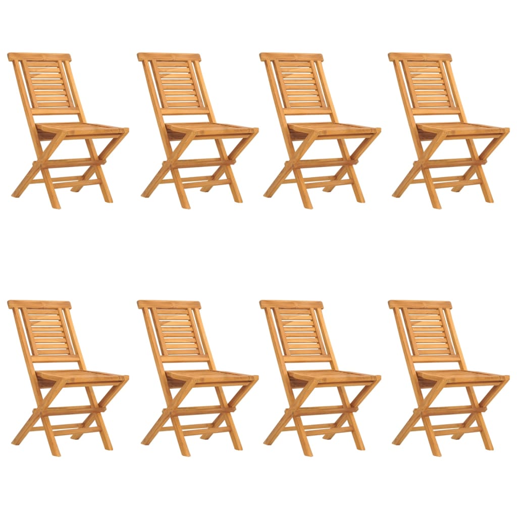 Folding Patio Chairs 8 pcs 18.5"x24.8"x35.4" Solid Wood Teak