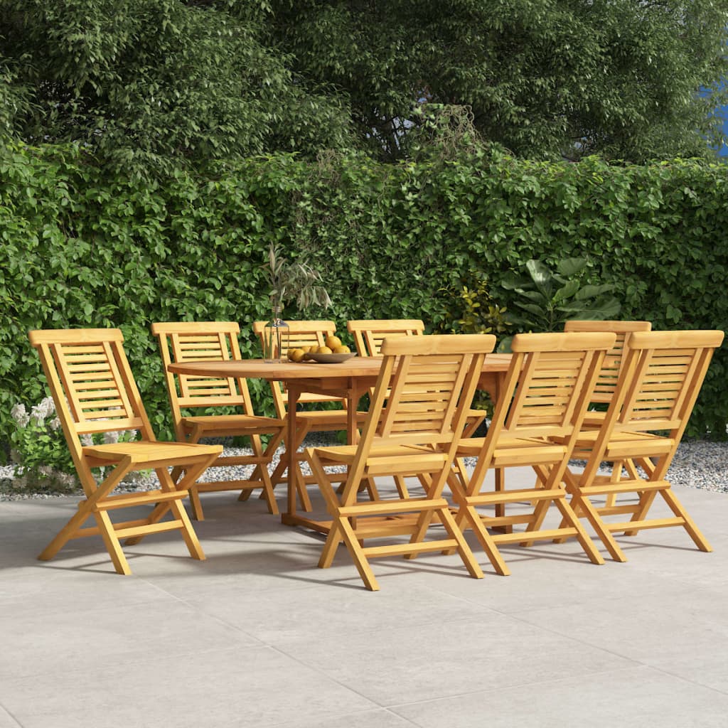 Folding Patio Chairs 8 pcs 18.5"x24.8"x35.4" Solid Wood Teak