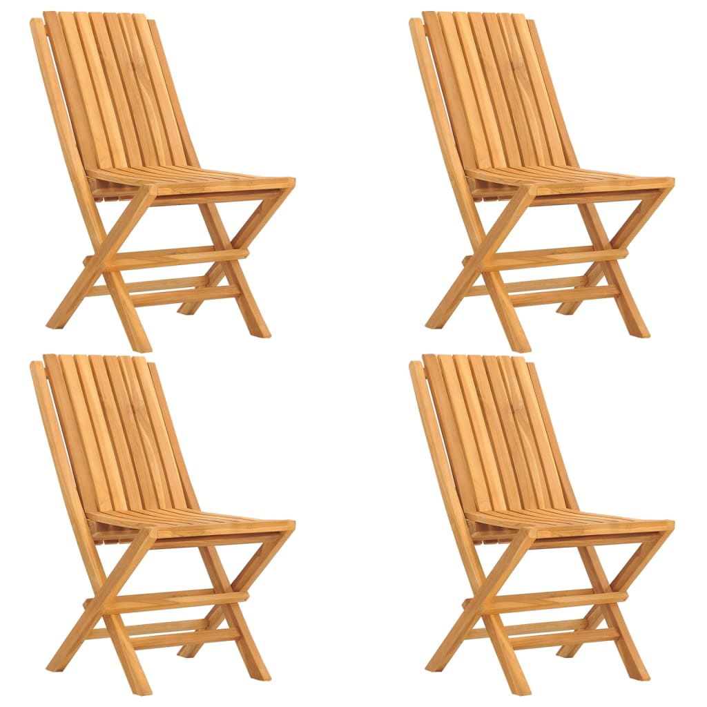 Folding Patio Chairs 4 pcs 18.5"x18.5"x35" Solid Wood Teak