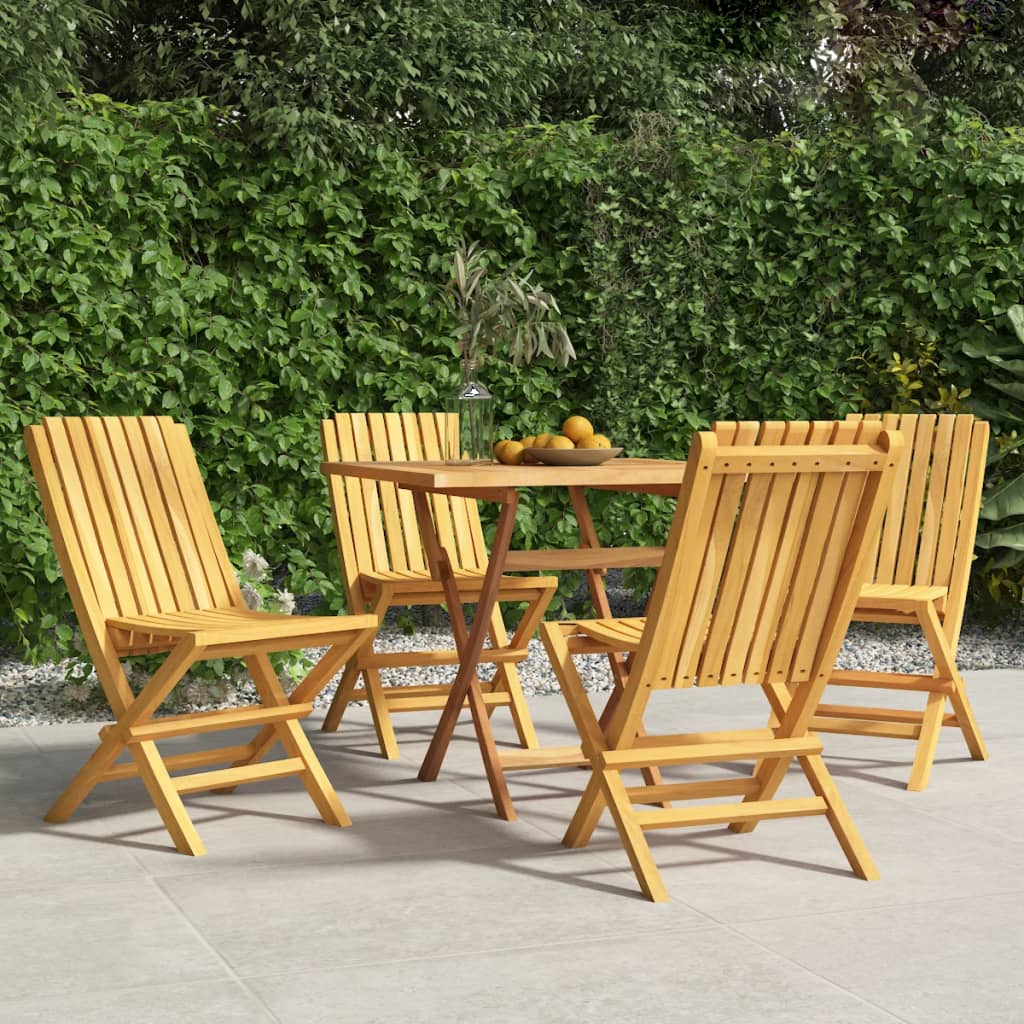 Folding Patio Chairs 4 pcs 18.5"x18.5"x35" Solid Wood Teak