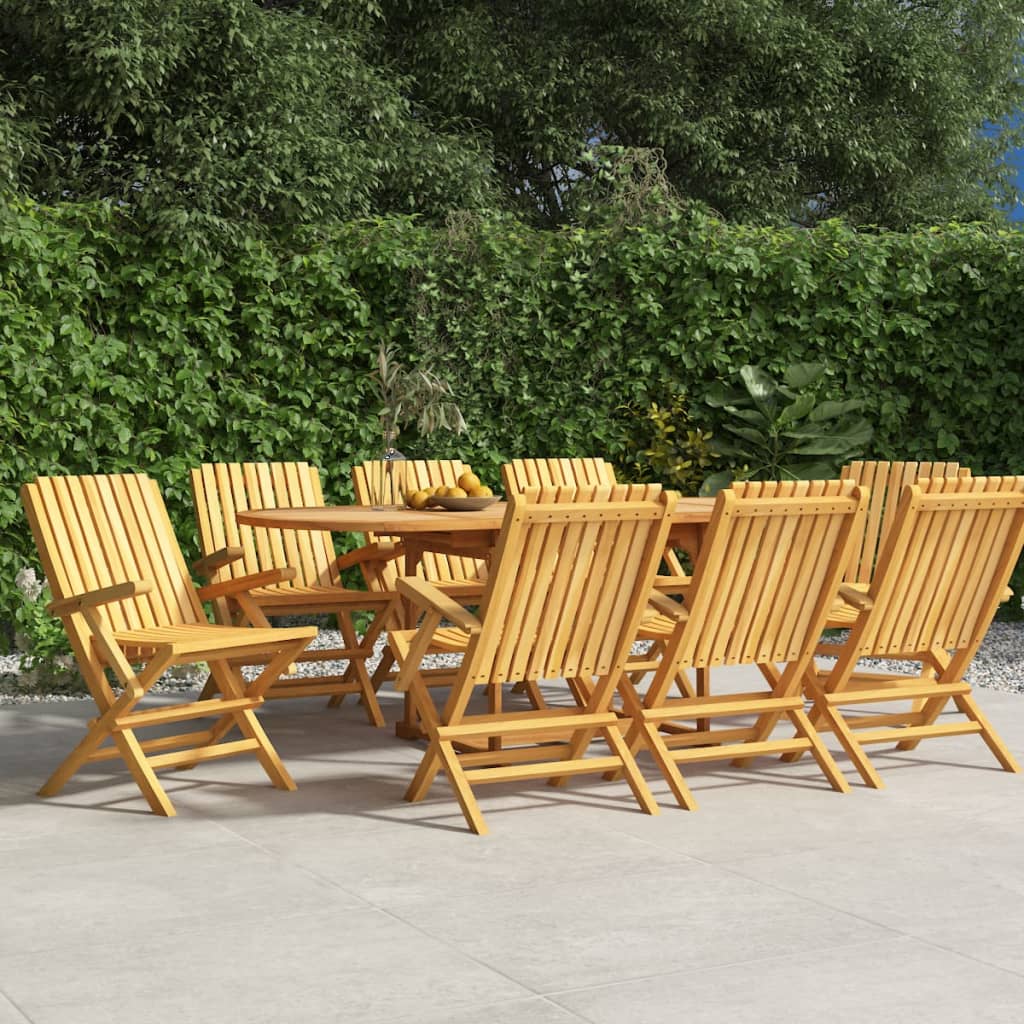 Folding Patio Chairs 8 pcs 24"x26.4"x35.4" Solid Wood Teak