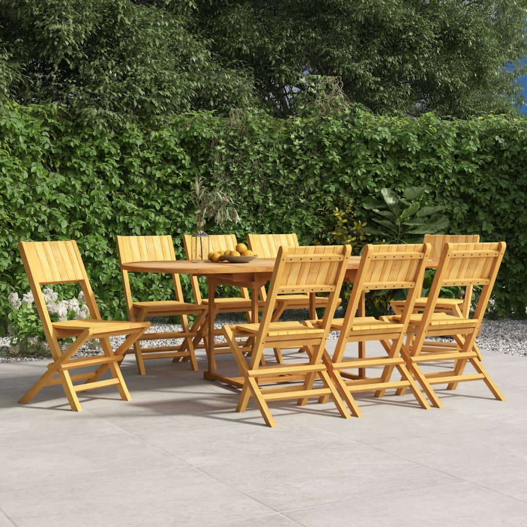 Folding Patio Chairs 8 pcs 18.5"x24"x35.4" Solid Wood Teak