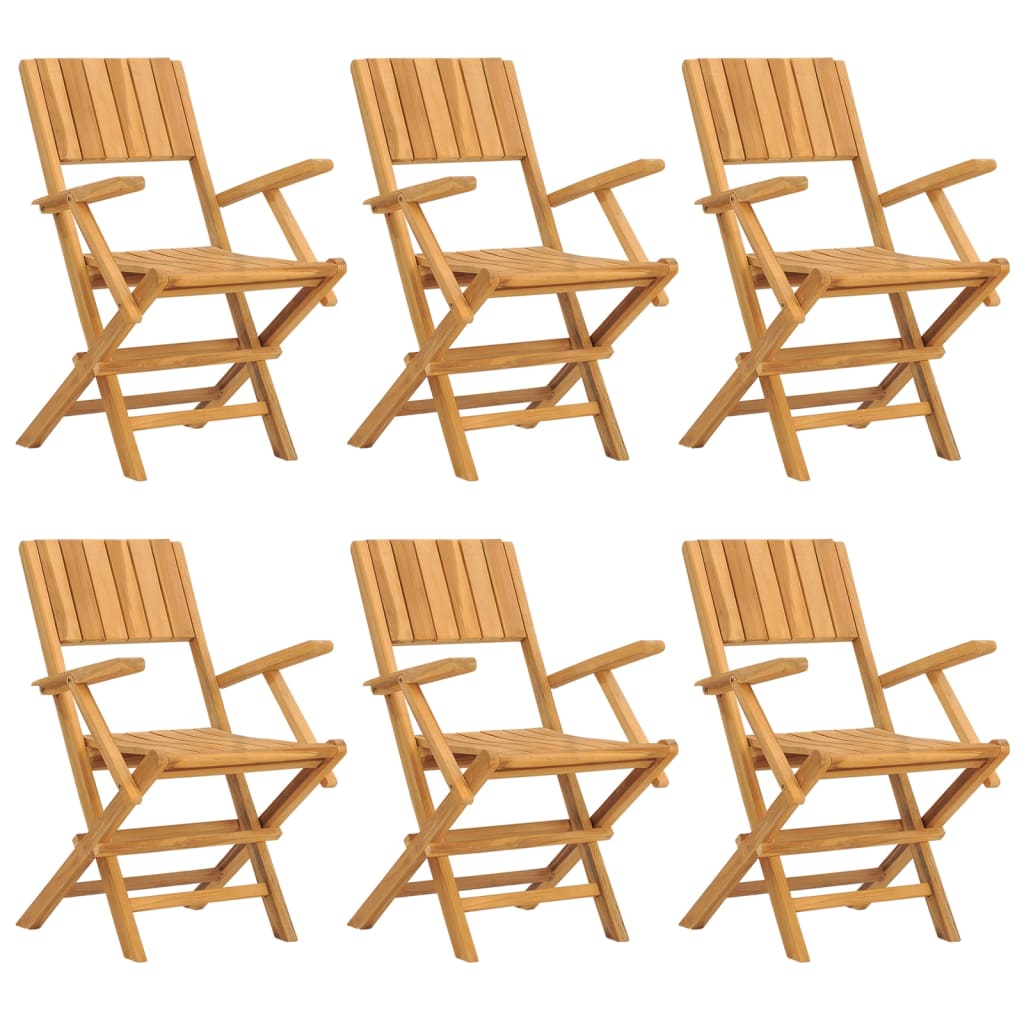 Folding Patio Chairs 6 pcs 21.7"x24"x35.4" Solid Wood Teak