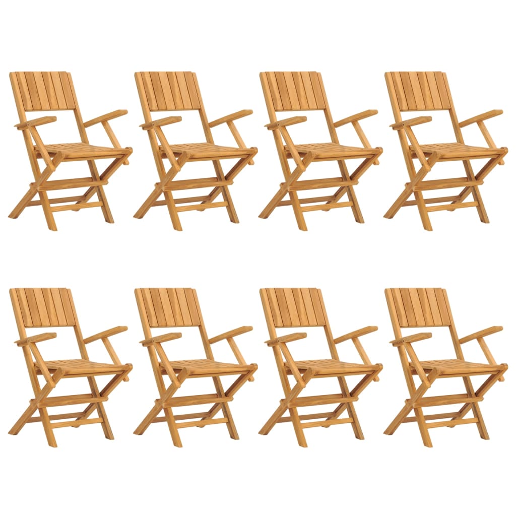 Folding Patio Chairs 8 pcs 21.7"x24"x35.4" Solid Wood Teak