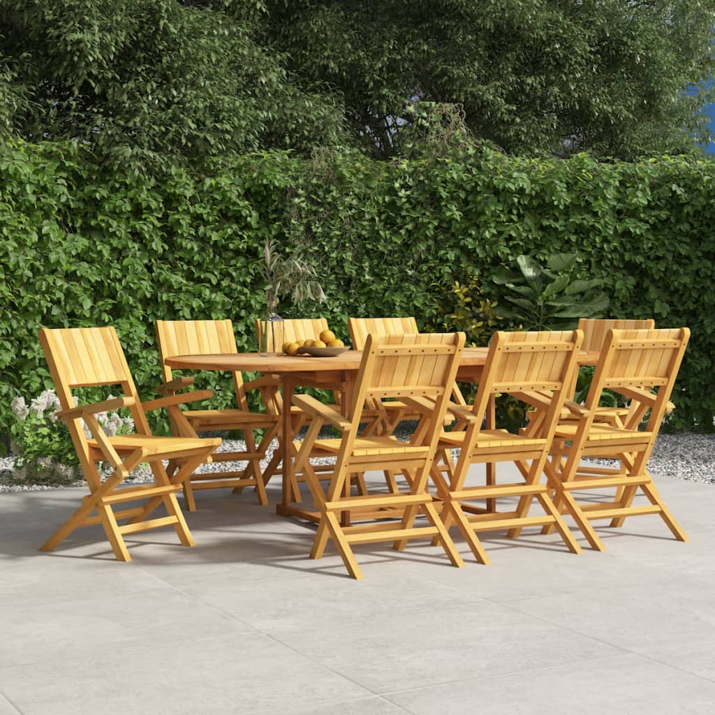 Folding Patio Chairs 8 pcs 21.7"x24"x35.4" Solid Wood Teak