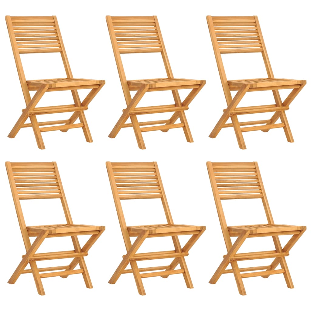 Folding Patio Chairs 6 pcs 18.5"x24.4"x35.4" Solid Wood Teak