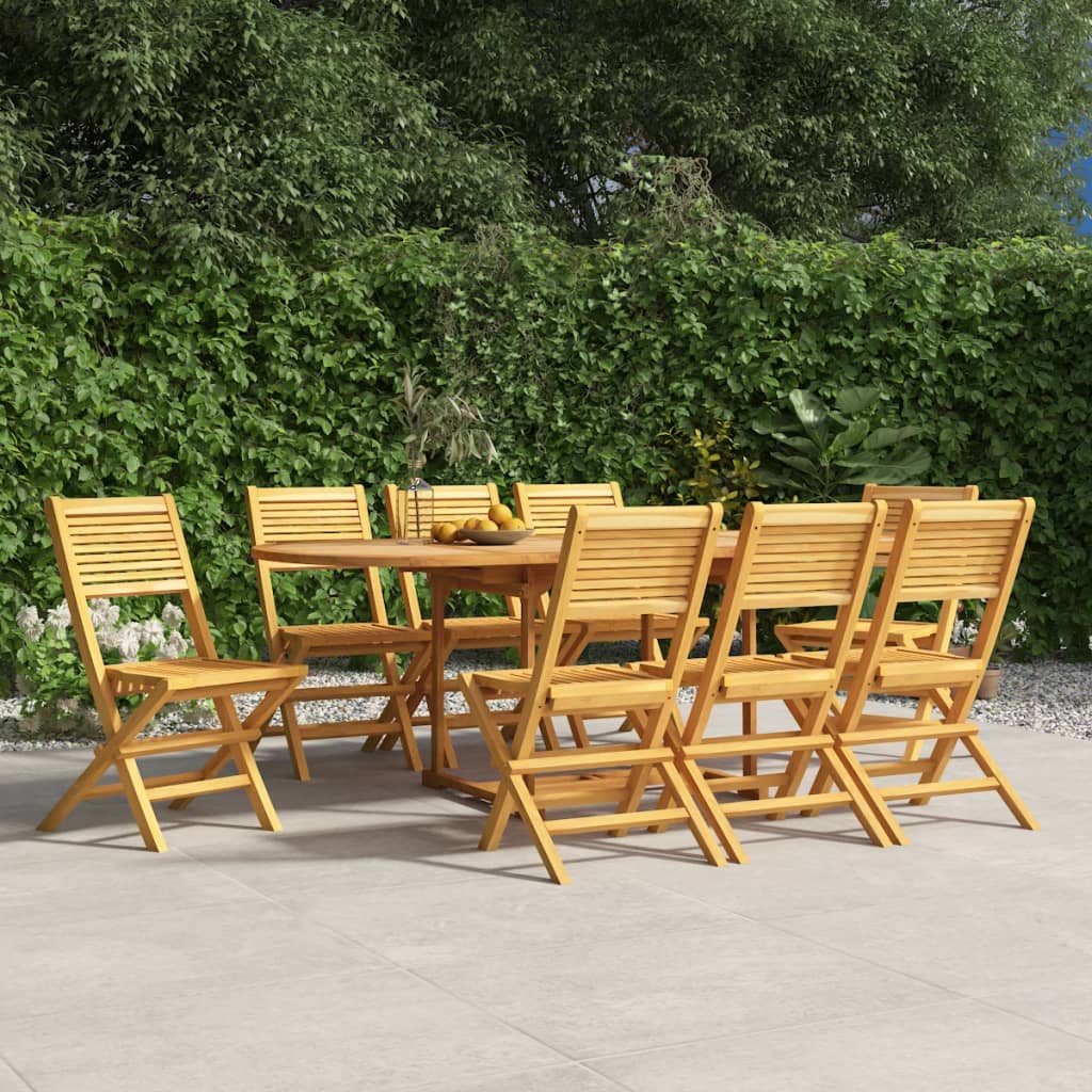 Folding Patio Chairs 8 pcs 18.5"x24.4"x35.4" Solid Wood Teak