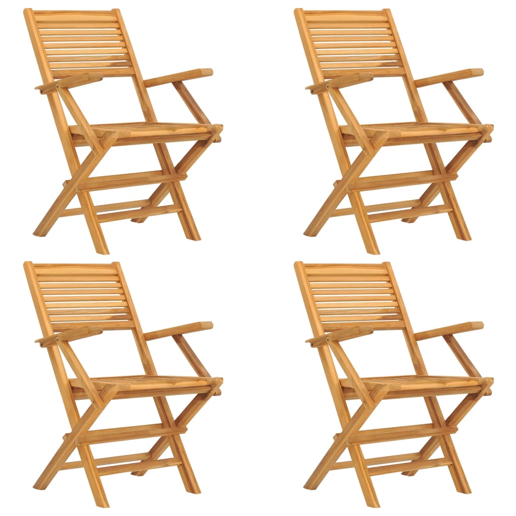 Folding Patio Chairs 4 pcs 21.7"x24.4"x35.4" Solid Wood Teak