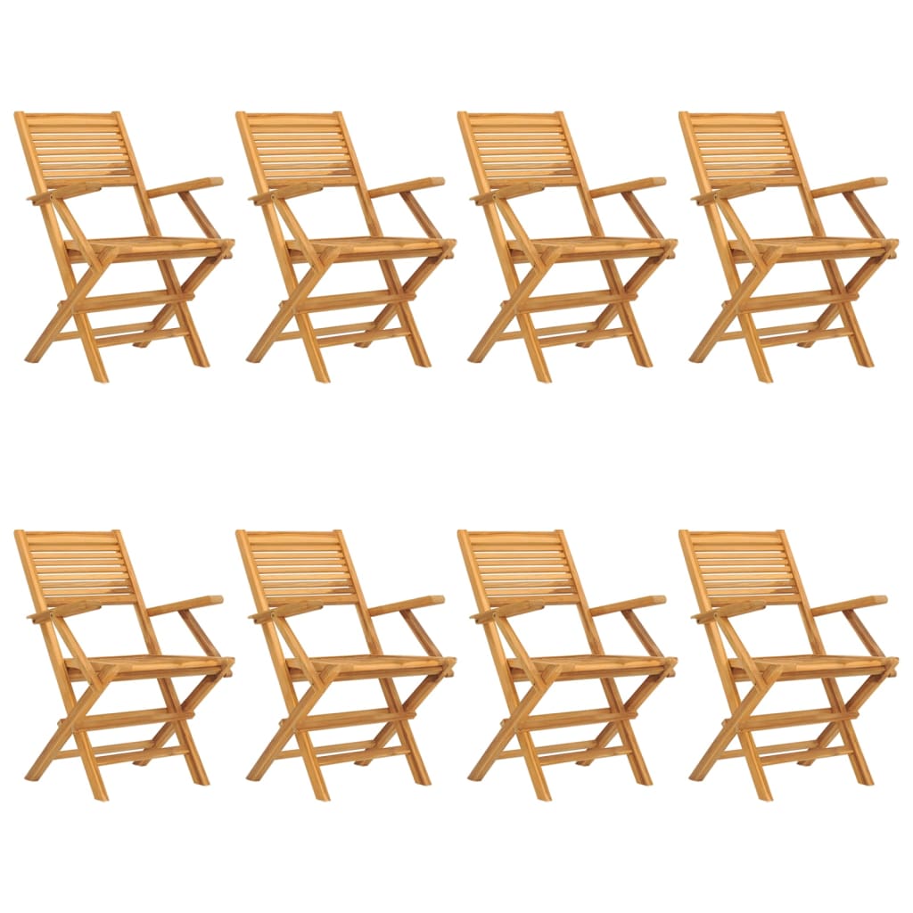 Folding Patio Chairs 8 pcs 21.7"x24.4"x35.4" Solid Wood Teak