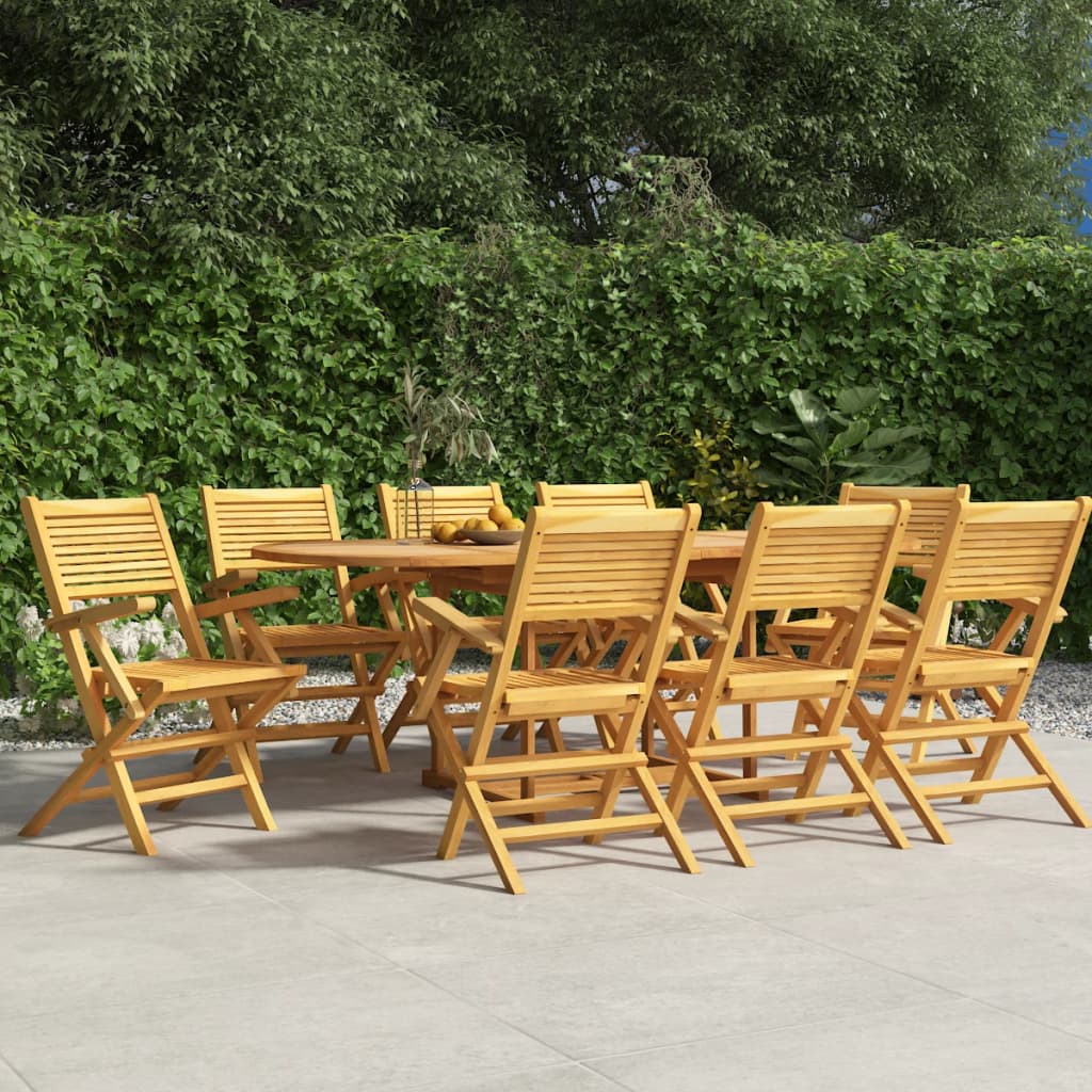 Folding Patio Chairs 8 pcs 21.7"x24.4"x35.4" Solid Wood Teak