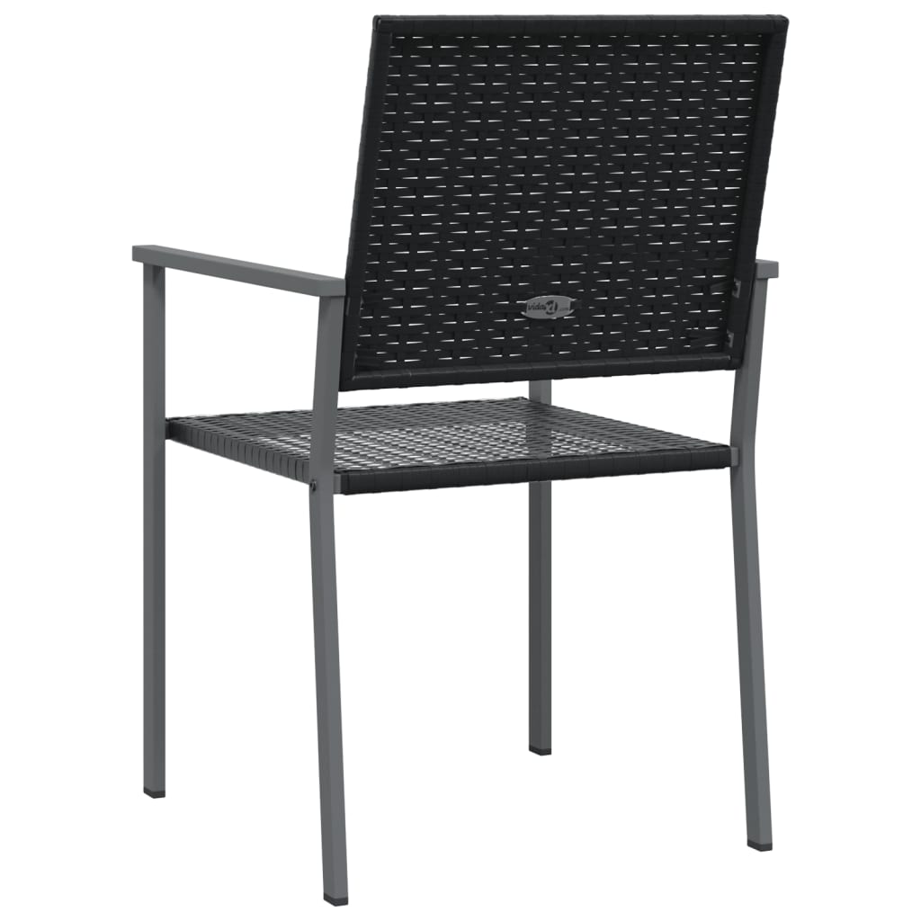 Patio Chairs 2 pcs Black 21.3"x24.6"x35" Poly Rattan