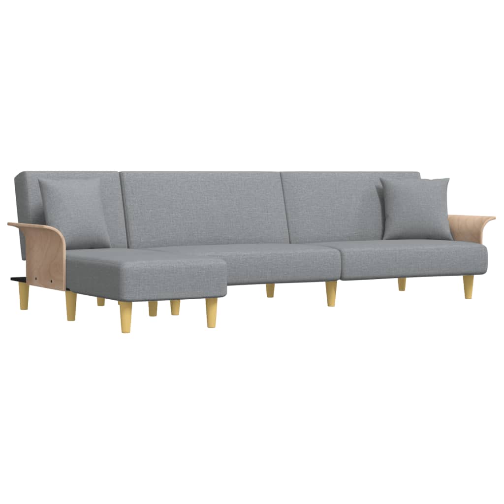 L-shaped Sofa Bed Light Gray 109.8"x55.1"x27.6" Fabric