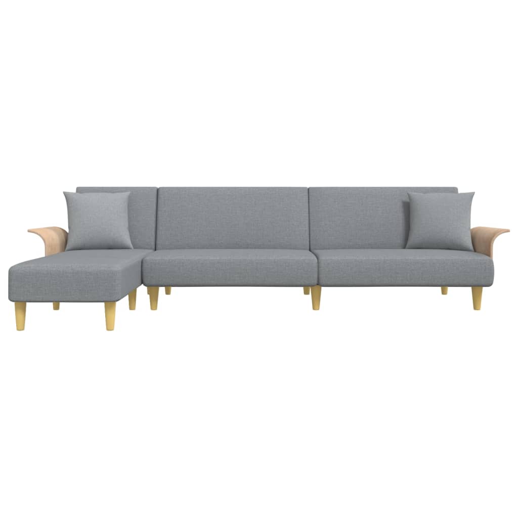 L-shaped Sofa Bed Light Gray 109.8"x55.1"x27.6" Fabric