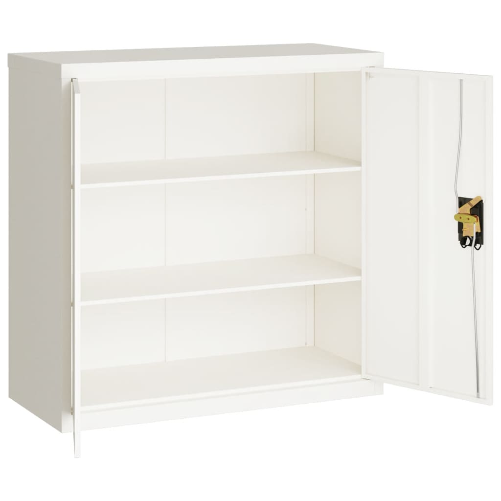 File Cabinet White 35.4"x15.7"x35.4" Steel