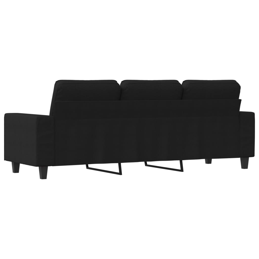 3-Seater Sofa Black 70.9" Fabric