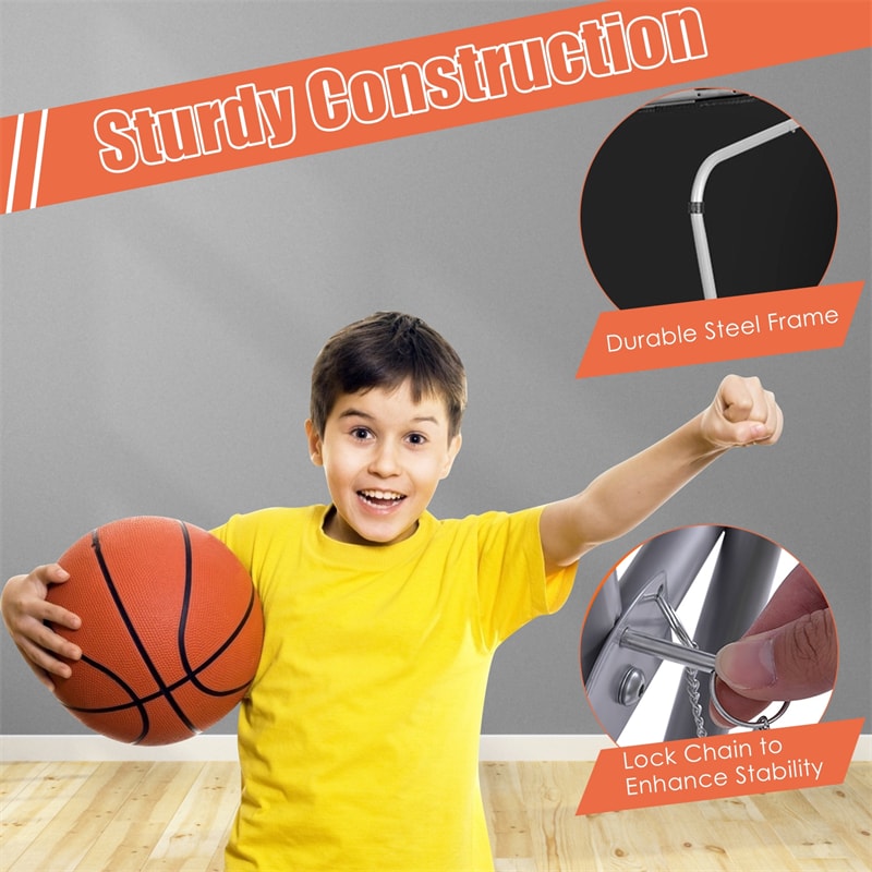 Foldable Basketball Arcade Game Electronic Double Shot Basketball Hoop with 4 Balls & LED Scoring System for Kids Adults