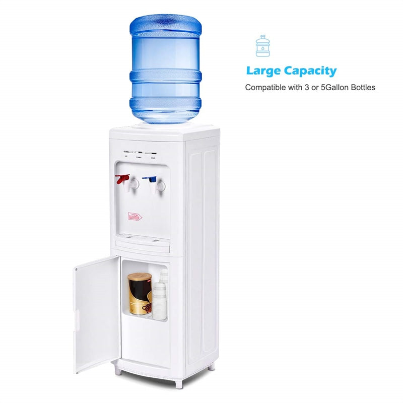 Water Dispenser Top Loading Water Cooler 5 Gallon Bottle Hot & Cold Water Dispenser with Child Safety Lock for Home Office School