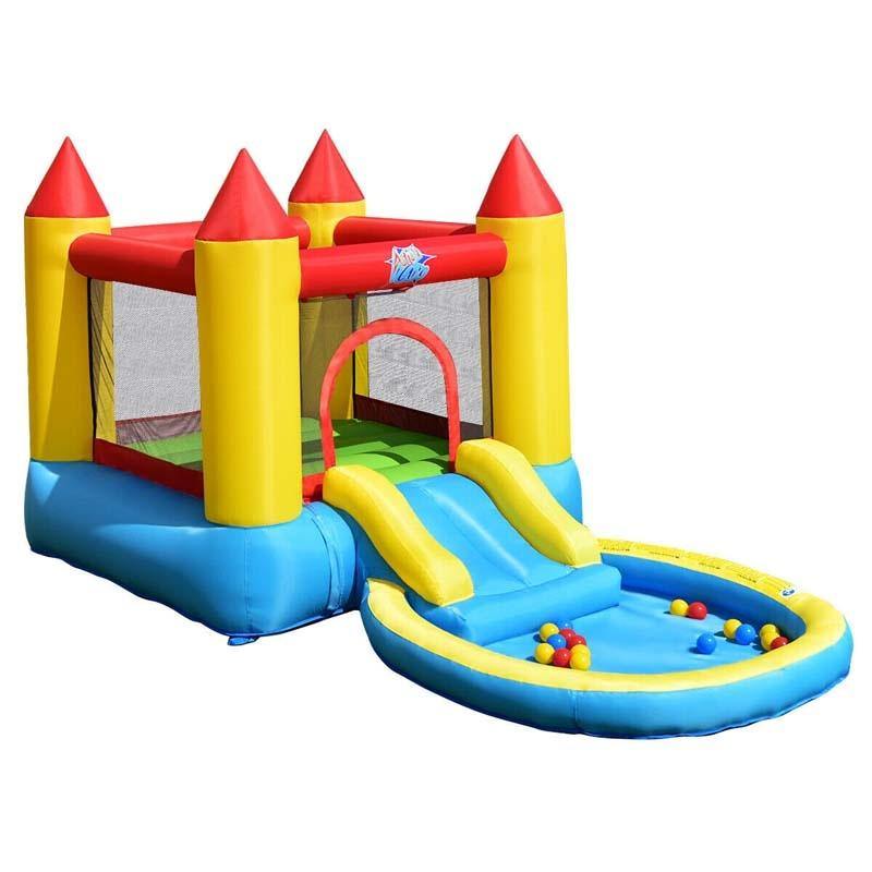 Kids Inflatable Water Slide Castle Bounce House with 580W Air Blower