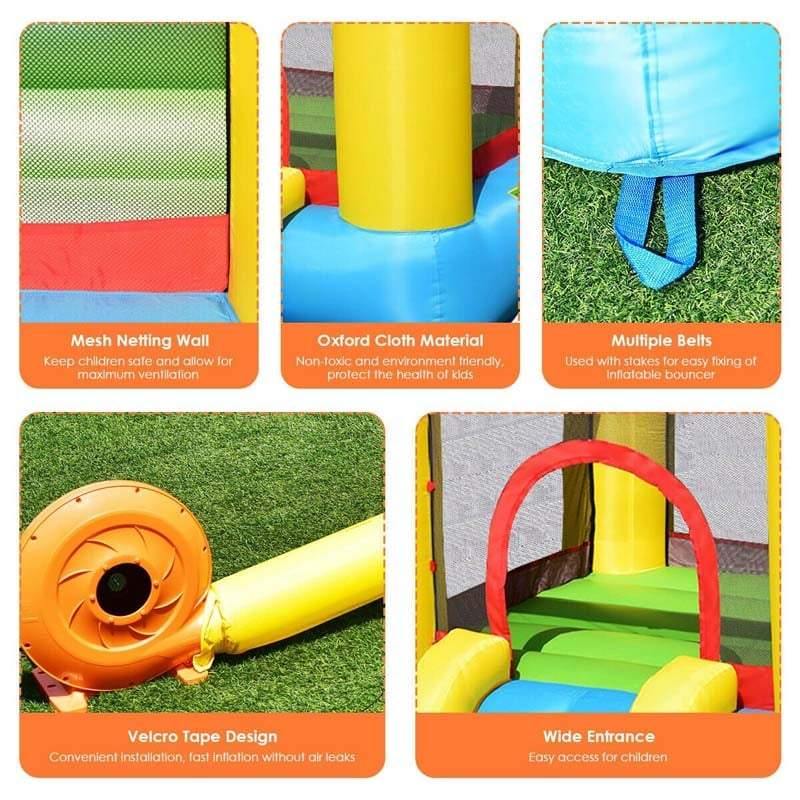 Inflatable Kids Slide Water Bounce House Jumping Castle Bouncer with Ball Pit & Splash Pool