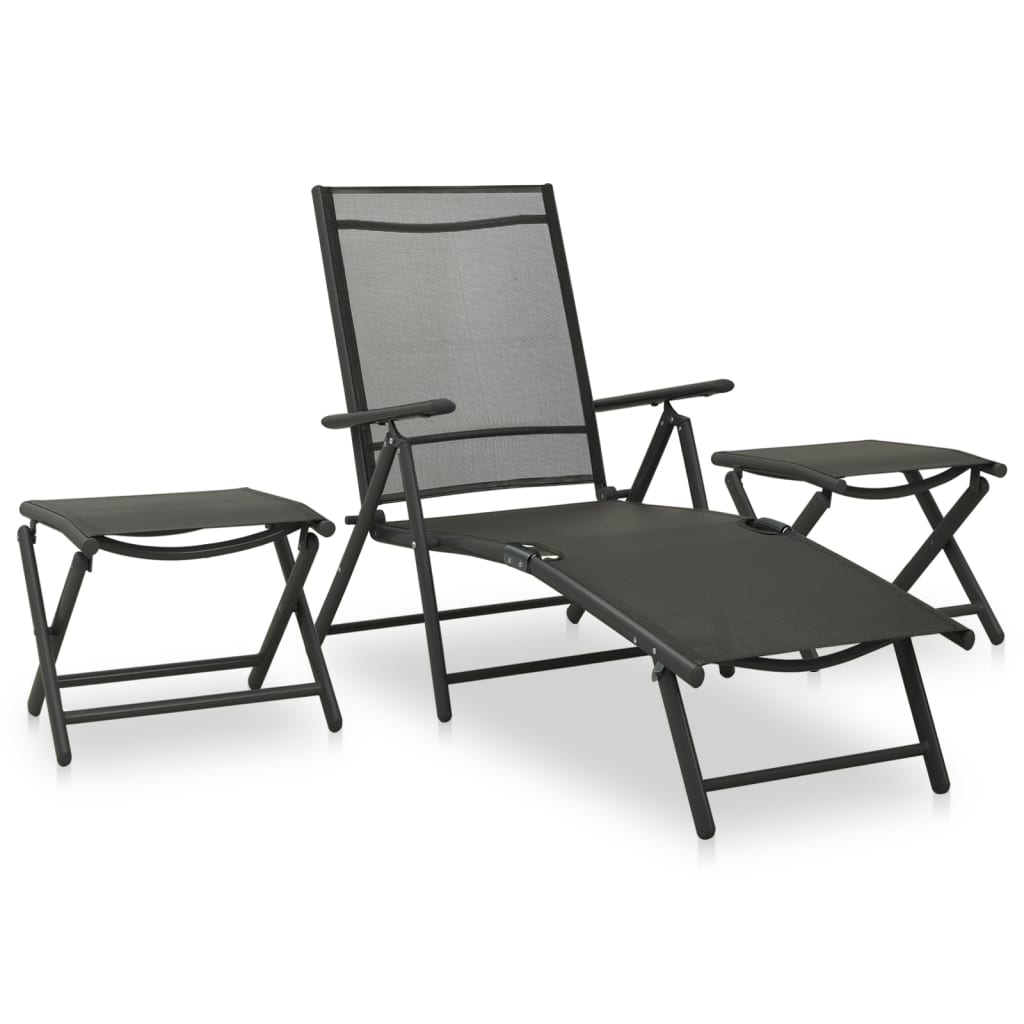 10 Piece Patio Dining Set Black and Anthracite