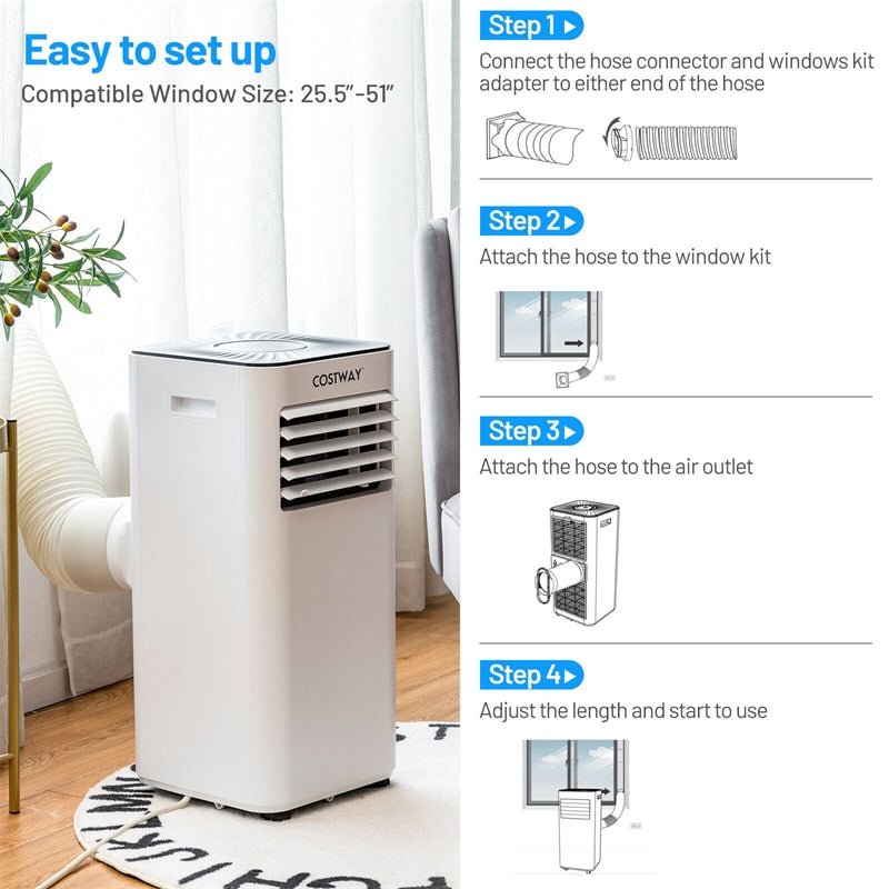 10000 BTU Portable Air Conditioner 3-in-1 Evaporative Air Cooler Dehumidifier with Remote Control & Universal Casters - Soothe Seating