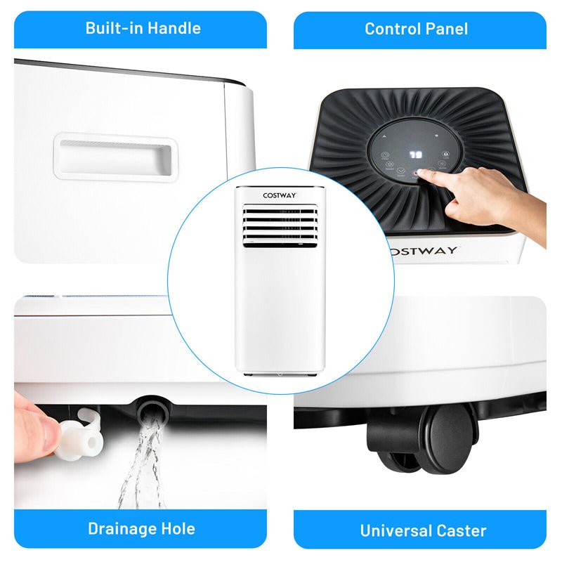10000 BTU Portable Air Conditioner 3-in-1 Evaporative Air Cooler Dehumidifier with Remote Control & Universal Casters - Soothe Seating