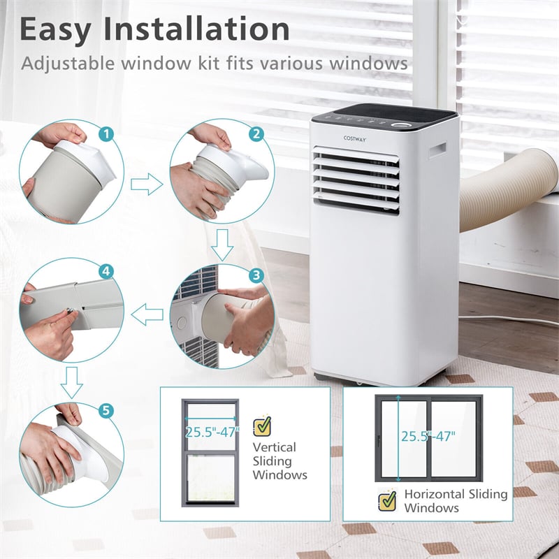10000 BTU Portable Air Conditioner with Remote Control, 3-in-1 Air Cooler with Fan, Dehumidifier & Sleep Mode - Soothe Seating