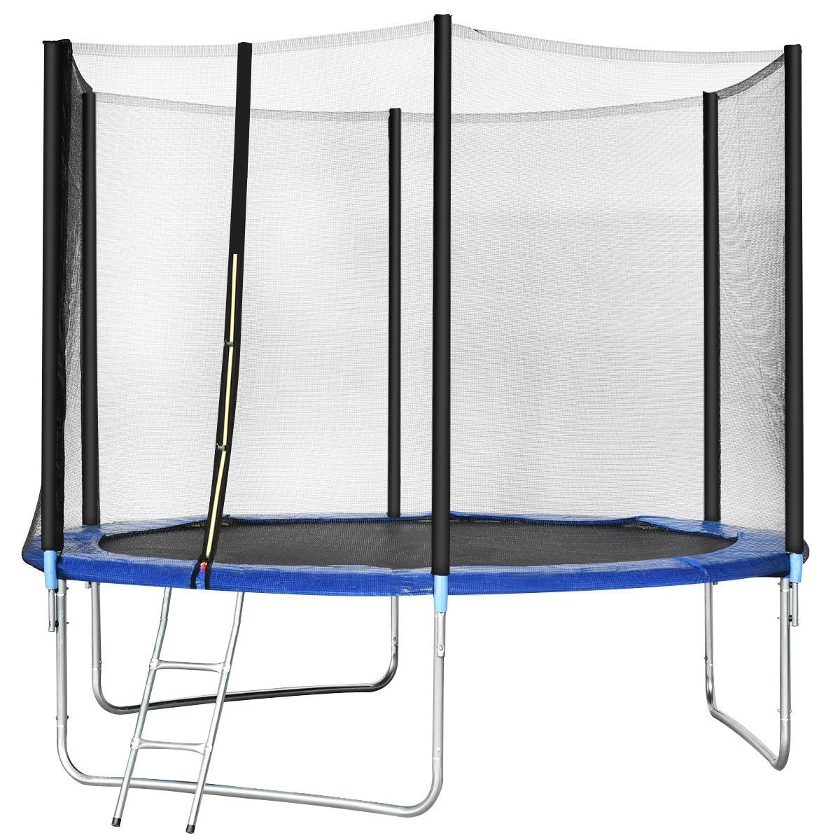 10ft 3 Legs Trampoline Combo Bounce Jump with Spring Pad and Enclosure Net - Soothe Seating