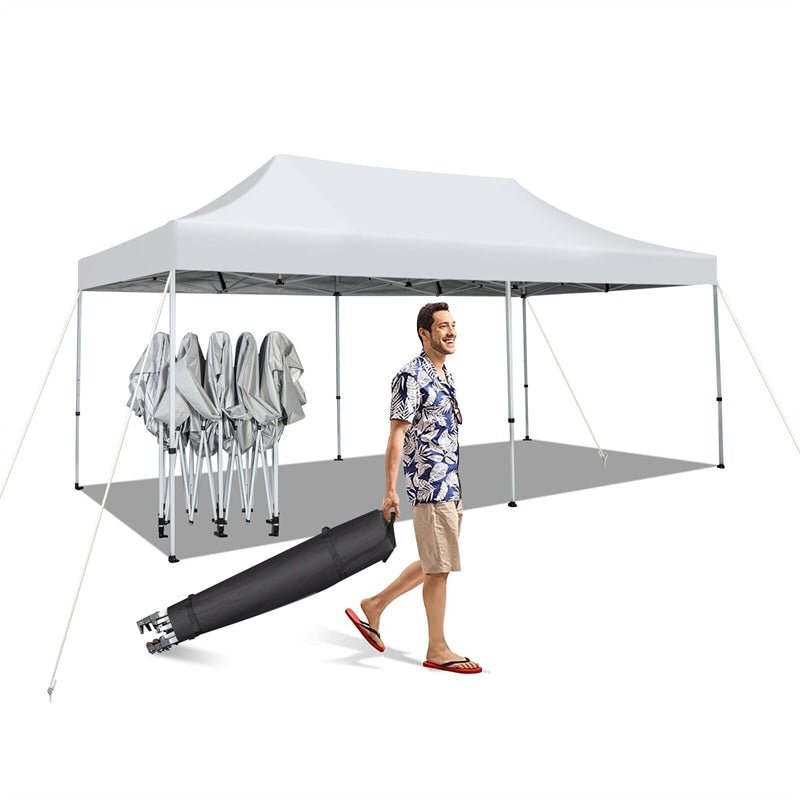 10x20FT Outdoor Pop-Up Canopy Tent UPF 50+ Instant Canopy Sun Shelter with Wheeled Carrying Bag - Soothe Seating