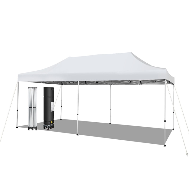 10x20FT Outdoor Pop-Up Canopy Tent UPF 50+ Instant Canopy Sun Shelter with Wheeled Carrying Bag - Soothe Seating