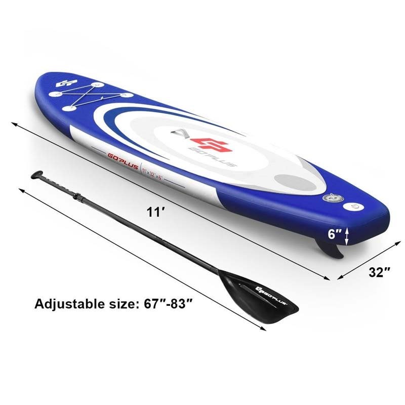 11' Adjustable Inflatable Stand up Paddle SUP Surfboard - Soothe Seating