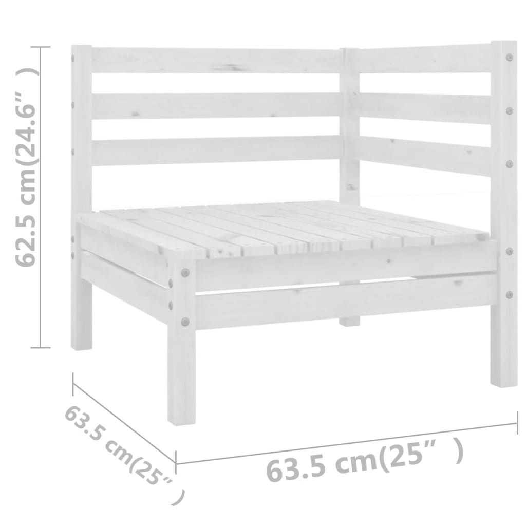 11 Piece Patio Lounge Set Solid Pinewood White - Soothe Seating