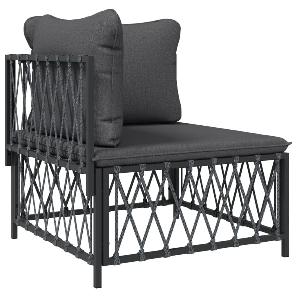 11 Piece Patio Lounge Set with Cushions Anthracite Steel - Soothe Seating