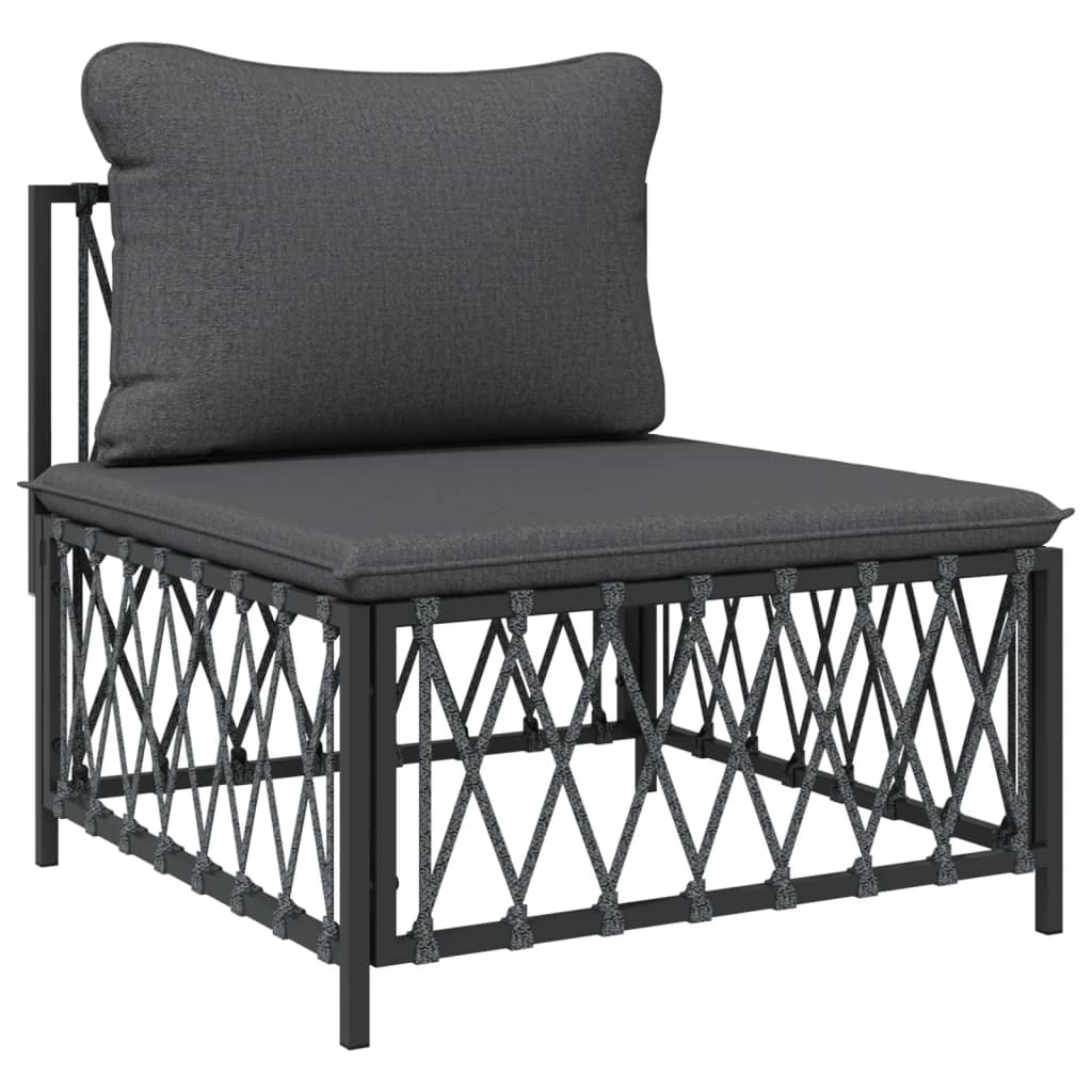 11 Piece Patio Lounge Set with Cushions Anthracite Steel - Soothe Seating