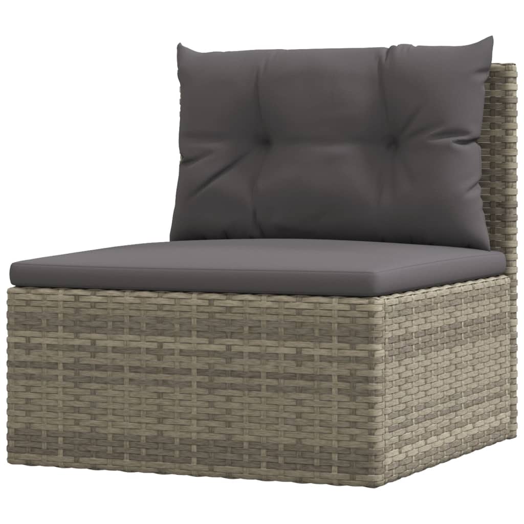 11 Piece Patio Lounge Set with Cushions Gray Poly Rattan - Soothe Seating