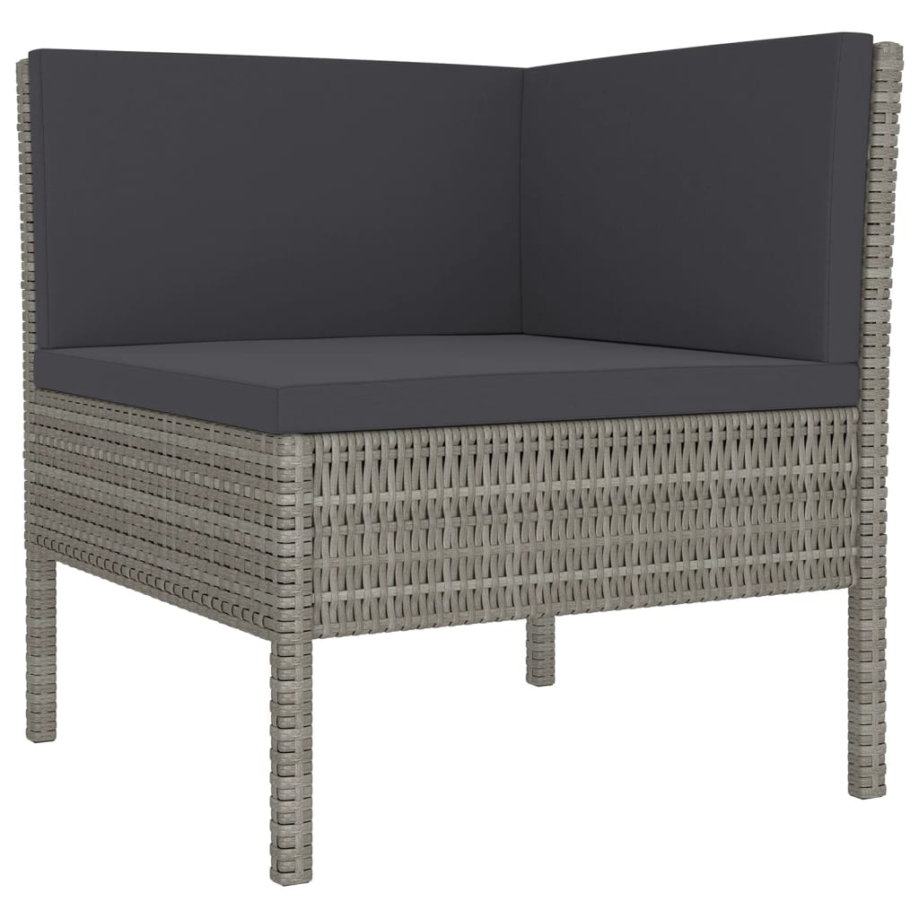 11 Piece Patio Lounge Set with Cushions Poly Rattan Gray - Soothe Seating