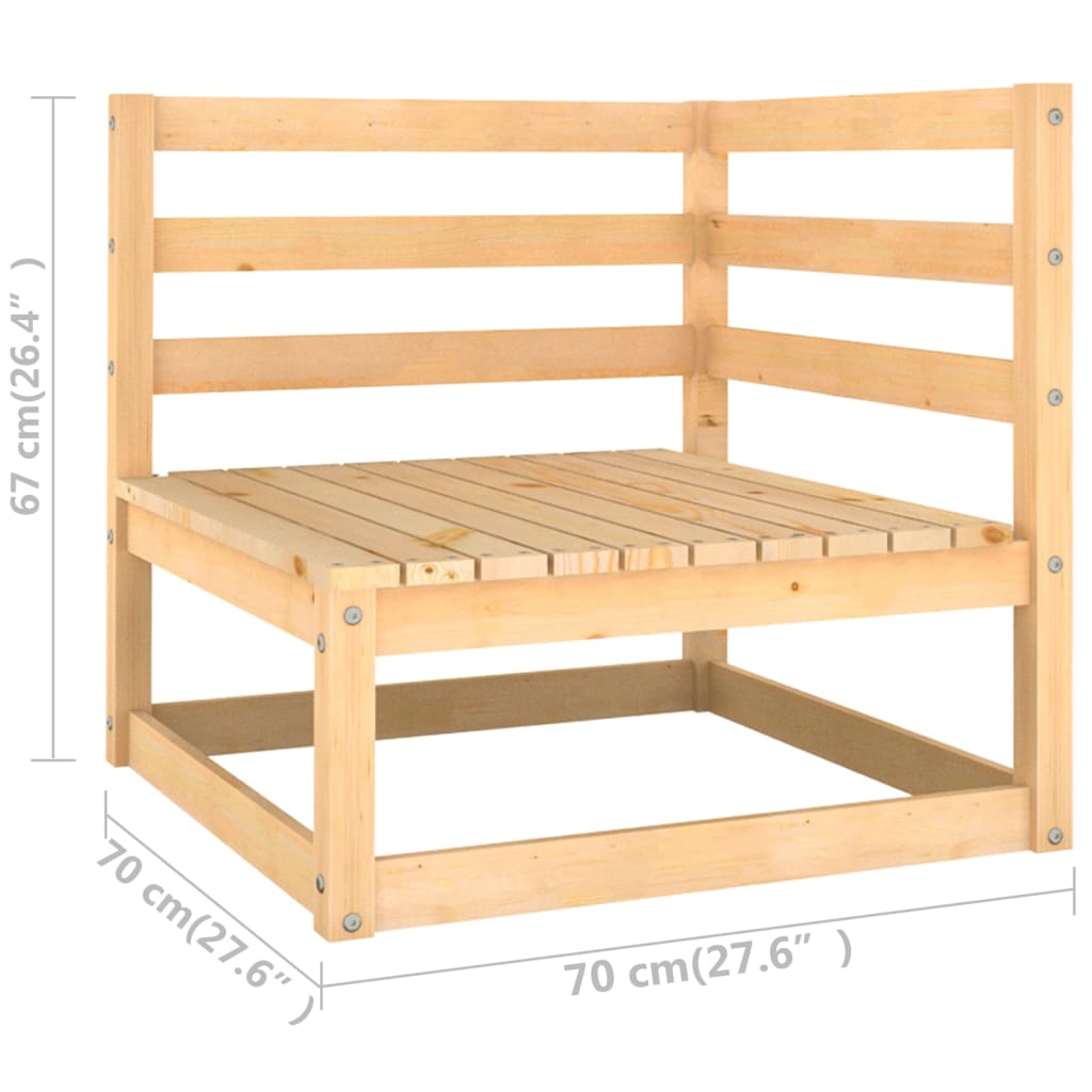 11 Piece Patio Lounge Set with Cushions Solid Wood Pine - Soothe Seating