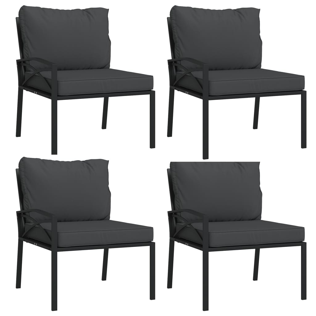 11 Piece Patio Lounge Set with Gray Cushions Steel - Soothe Seating