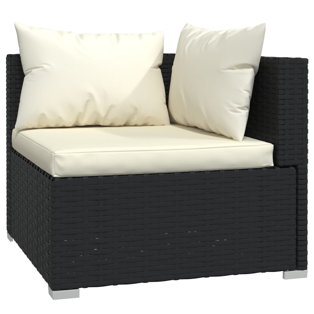 12 Piece Garden Lounge Set with Cushions Poly Rattan Black - Soothe Seating