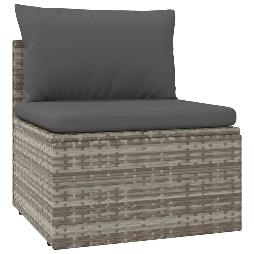 12 Piece Patio Lounge Set with Cushions Gray Poly Rattan - Soothe Seating